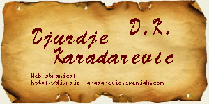 Đurđe Karadarević vizit kartica